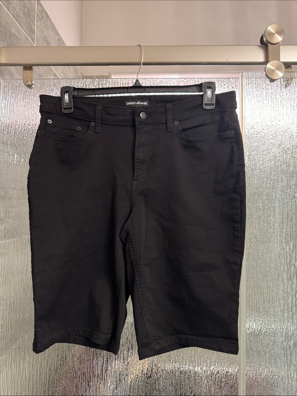 DKNY Black Stretch Denim Jean Shorts